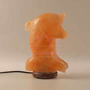 Lámpara de sal pura del Himalaya 100% con forma de delfín de la mejor calidad, diseño de amor elegante, artesanías naturales a la venta - Product Image 5