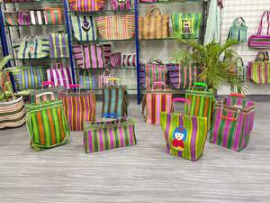 Sac de courses personnalisable, écologique, biodégradable, réutilisable, extra large, avec fermeture éclair, en nylon, rayures personnalisées, gaufrage, logo personnalisé - Product Image 2