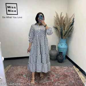 Exclusive Limited Edition Green Rayon Floral Printed Casual <b>Dress</b> Stylish Kurti <b>with</b> Three Quarter <b>Sleeves</b> Women Wear - Product Image 4