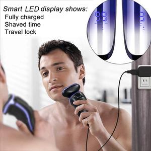 Rasoir électrique rechargeable pour hommes avec écran LED, triple lame, tondeuse nasale, étanche IPX7, pour le visage et le corps - Product Image 4
