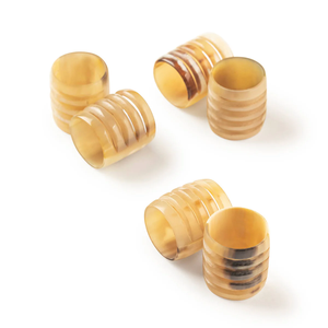 Buffalo Horn Napkin Rings for <b>Wedding</b> and Party <b>Table</b> Decoration Black Natural Color Buffalo Horn Napkin ring - Product Image 3