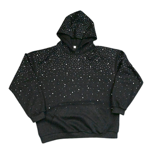 เสื้อกันหนาวมีฮู้ดแบบสวมหัวผ้าคอตตอนสีดำเสื้อสเวตเตอร์แบบสวมหัวเสื้อ100% แบบสวมหัวมีฮู้ดเสื้อตัวบนสำหรับผู้ชาย - Product Image 3