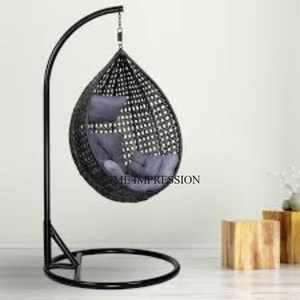 Black Color Powder Coated Heavy Duty <b>Metal</b> Swings With Reliable Structure and a Touch of Elegance for Outdoor <b>Garden</b> Seating - Product Image 6