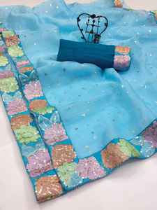 Chemisier traditionnel indien en Organza doux, dentelle avec broderie, chemisier de travail, nouvelle Collection - Product Image 2