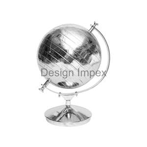 Soporte de globo minimalista giratorio, modelo de globo metálico pulido brillante alto, artículos de centro de mesa, suministros de decoración para el hogar y la Oficina - Product Image 6