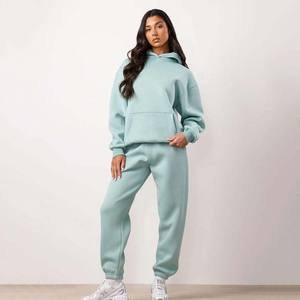 Conjunto Deportivo de Dos Piezas con Capucha, Diseño Personalizado, Color Sólido, Forro Polar de Invierno, Ecológico, Transpirable para Mujer - Product Image 4