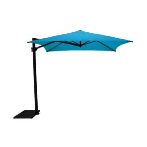 Nuevo diseño Color turquesa Diseño moderno Parasol de poste lateral 250x250 cm para uso comercial