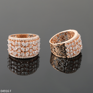 Anillo de diamante de laboratorio de cóctel Floral de 0,50 quilates, chapado en oro rosa de 14K/18K para fiesta de mujer de moda de corte brillante certificado - Product Image 5