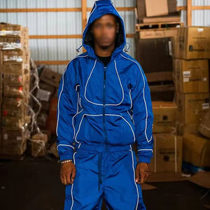 Conjunto de Ropa Deportiva de Nailon Reflectante y Cortavientos Personalizada para Hombre, Gabardina Cortavientos para Exteriores - Product Image 1