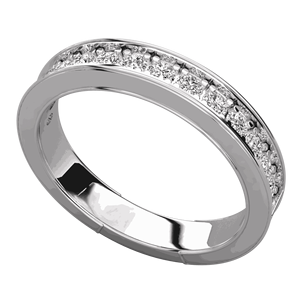 แหวนเพชรทรงกลมแบบฝังหนามเตย ดีไซน์ครึ่งวง สำหรับเธอ - Product Image 2