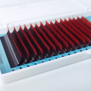 Plateau d'extensions de cils en faux vison individuel de couleur ombrée à 16 rangées fait à la main 0.15mm d'épaisseur faux cils fabriqués au Vietnam - Product Image 3