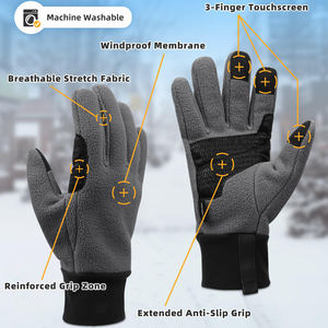 Gants de course en polyester chaud pour hommes Design ergonomique avec surface extérieure respirante et résistante à l'eau - Product Image 2