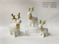 Ornement de renne de Noël blanc en céramique Offre Spéciale mignon avec écharpe tricotée Festival décor de maison de Noël