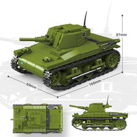 Modelo de Tanque de la Segunda Guerra Mundial a Escala 1/35, Tanque Ligero Americano M22 Locust, Juego de Bloques de Construcción para Niños, Venta al Por Mayor