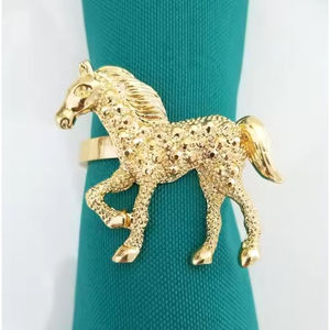 Classic Design Table Decorative Accessories Horse Head Metal <b>Napkin</b> Ring Tissue Holder For Wedding <b>Parties</b> <b>Napkin</b> Holders - Product Image 2