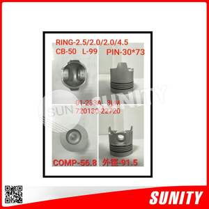 Conjunto de Pistón TAIWAN SUNITY 3LM OEM 720130-22720 de Acero Diésel para Motor Yanmar 4TNV98 - Product Image 2