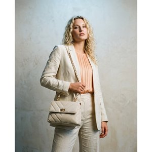 Borsa a Tracolla Morbida in Poliestere con Catene Geometriche, Manico Singolo e Cerniera - Art. 26103 Made in Italy Abbigliamento Estivo da Donna - Product Image 2