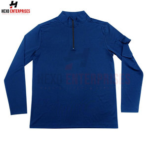 Camisetas con media cremallera y logotipo personalizado, camisetas con media cremallera de alta calidad para hombre, Camiseta de algodón de secado rápido con media cremallera en blanco para hombre - Product Image 3