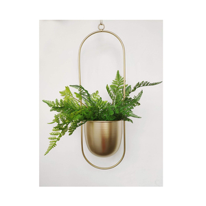 Jardín interior al aire libre colgante de metal chapado en oro Ventana de riego balcón pared maceta y maceta para uso interior - Product Image 1