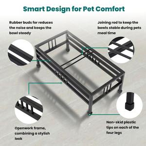 Colección de petware, cuencos elevados de acero inoxidable para mascotas con soporte, contenedor ajustable para comida de perro - Product Image 4