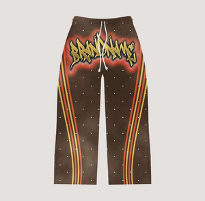 Custom Manufacturer's Plus Size Men's <b>Hip</b> Hop Breathable Streetwear Sunfaded Elastic Waist Heavyweight Rhinestone Tracksuit - Product Image 5