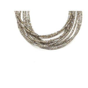 Cuentas de Diamante Champagne AAA en Forma de Rondelle de 1.8-2.5mm, Hilo de Gemas de Diamante Natural Facetado para Fabricación de Joyas al por Mayor - Product Image 2