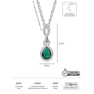 Collar de gota de Esmeralda verde para mujer Colgantes y dijes finos - Product Image 4