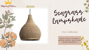 Fait à la main moderne traditionnel asiatique jonc de mer pendentif lampe couverture rustique rotin abat-jour pour la maison Restaurant ferme artisan - Product Image 2