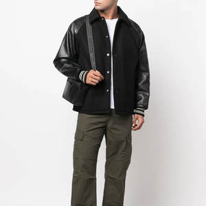 Wholesale Fully Customized Breathable Eco-Friendly <b>Canvas</b> Varsity <b>Jacket</b> for Men New Arrival Stand Front Regular Sleeves Quick - Product Image 2