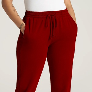 Pantalon de jogging d'été personnalisé pour femme, léger, décontracté, en coton doux et respirant, coupe régulière, taille haute, fermeture éclair, anti-boulochage - Product Image 3