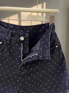 Nuevos pantalones cortos de mezclilla personalizados Premium 2025 pantalones cortos de verano para mujer Pantalones cortos de mujer con diseño estampado de piedra 3D elegante - Product Image 4