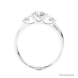 แหวนหมั้นเพชรแบบกลมตัดในแล็บ0.54 CT สีขาวทองของขวัญครบรอบสามชิ้นสำหรับแหวนเพชร CVD ของเธอ - Product Image 2