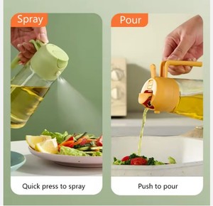 Portable 470ml Olive <span class=keywords><strong>Oil</strong></span> Glass Spray Garrafa 2 em 1 <span class=keywords><strong>Oil</strong></span> Pulverizador Dispenser Garrafa para Cozinha Cozinhar - Product Image 2