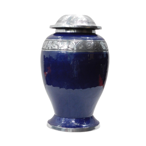 Urnas modernas de cremación de aluminio para adultos con hermoso acabado de Peltre y esmalte negro para funerales y almacenamiento de cenizas - Product Image 2