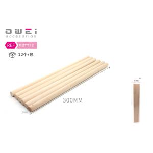 12*300mmm en bois rond long bâton 6 pièces fournitures d'artisanat - Product Image 1