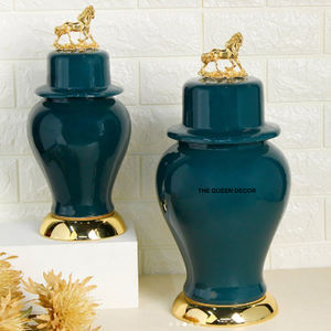 Creative Handcrafted Aluminum Metal Luxury European Style for Hotel Home Decoration <b>Ginger</b> <b>Jar</b> Food Storage & Container - Product Image 1