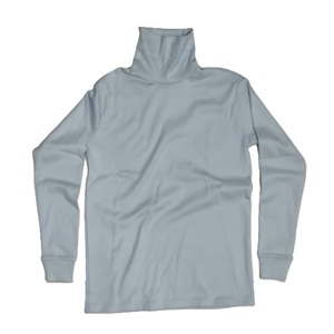 Camiseta de manga larga para hombre Heavyweight 305GSM, camiseta Frbric acanalada de algodón 100% teñida lisa de cuello alto - Product Image 1