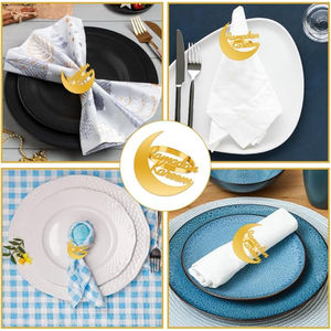Nouvelles bagues à serviettes en métal argenté de style antique, décorations de table islamiques, porte-serviettes pour la vente chaude du Ramadan Eid Mubarak - Product Image 4