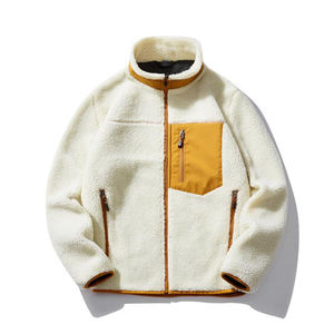 Veste en polaire Sherpa, style décontracté ample, coupe-vent, légère, en tissu satiné, fermeture éclair, Polartec pour l'automne et l'hiver - Product Image 2