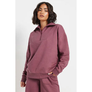 Eco-Friendly Heavy Cotton Crewneck Women's Sweatshirt Custom Logo Oversized Pullover Hoodie Silk Breathable Factory Supply - Product Image 4