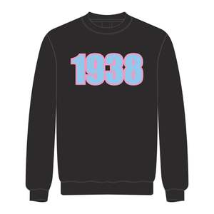 1938 Jack et Jill of America noir sweat à col rond bleu Chenille broderie noir civique organisations professionnelles vêtements - Product Image 2