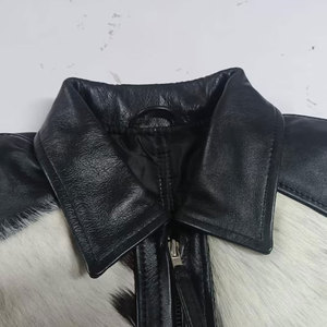 Veste en cuir de vache pour homme, style streetwear d'hiver, col rabattu, imperméable, coupe-vent, écologique, séchage rapide, personnalisable, OEM - Product Image 3