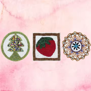 Handmade Kitchen Table <b>Decor</b> Table Coasters Mats Set Beaded Round Placemats Office Coffee Dining <b>Party</b> Custom by MD Handicrafts - Product Image 4