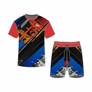 Ensembles T-shirts et shorts pour hommes imprimés par sublimation personnalisée ensemble d'été en coton respirant et à séchage rapide pour hommes - Product Image 1