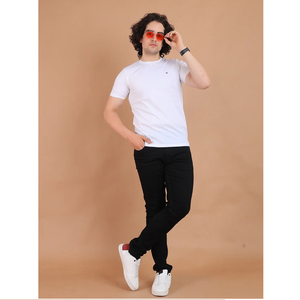 เสื้อยืดคอกลมแขนสั้นสำหรับผู้ชายทำจากผ้าฝ้าย100% สวมใส่สบายสวมใส่ในชีวิตประจำวัน - Product Image 1