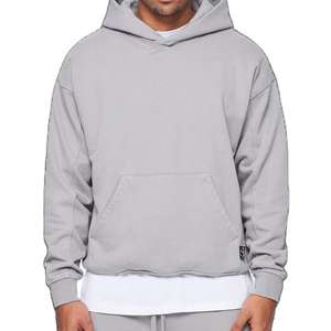 เสื้อฮู้ดสวมหัวโอเวอร์ไซส์ของผู้ชายเสื้อฮู้ด100% ผ้าฝ้ายผสมเสื้อสเวตเชิ้ตว่างเปล่าออกแบบโลโก้ได้ตามต้องการ - Product Image 3
