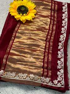 Sari traditionnel en soie modal Bandhej pour femmes avec blouse non cousue, travail Bandhej Gajji Gotapatti fait à la main, travail manuel, fabriqué en Inde - Product Image 4