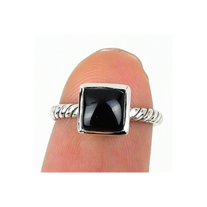 Style français grande pierre précieuse forme rectangulaire vert Malachite pierre anneaux Ins 14k plaqué or incrusté de pierres précieuses anneau pour la fête - Product Image 5