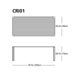 Mesa de Centro Minimalista Estilo Farmhouse con Vidrio y Estructura Metálica para Sala de Estar u Oficina en Casa - Product Image 1