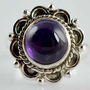 Navya Craft Handmade Women's Amethyst 925 Sterling Silver <b>Statement</b> <b>Ring</b> February Gemstone <b>Ring</b> with Inlay Setting Gift <b>Ring</b> - Product Image 4